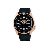Seiko 5 Sports SRPD76K1 Herrenuhr – Automatik mit Goldton und Silikonarmband