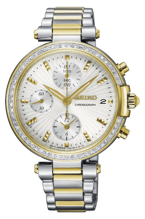 Seiko SNDV42P Chronograph Damen Edelstahl Uhr