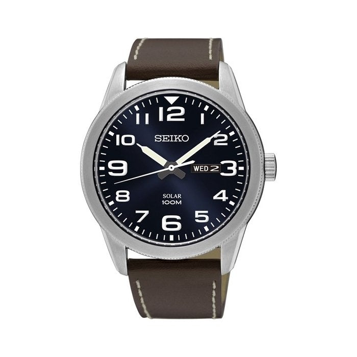 Seiko SNE475P Herren Solar Uhr Edelstahl