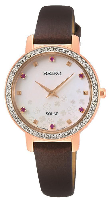 Seiko SUP450P Damen Uhr Edelstahl Leder