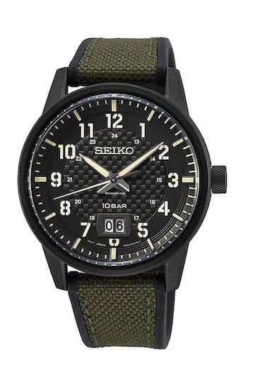Seiko SUR325P1 Herrenuhr, Geflochtenes Armband, Edelstahl