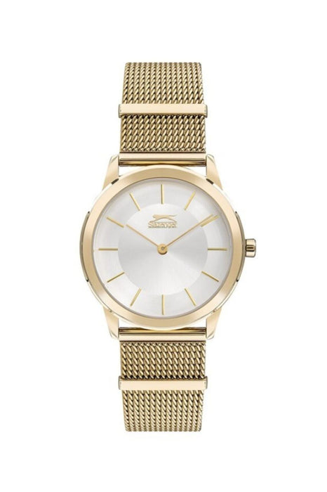 Slazenger Damenuhr, goldenes Mesh-Armband