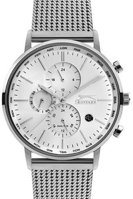 Slazenger Herrenuhr Edelstahl Webrahmen