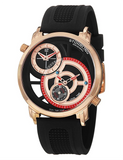 Stuhrling Original Herrenuhr 503.334614 Symphony Eclipse Horizon Quarz Dualzeit Roséton
