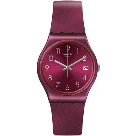 Swatch REDBAYA GR405 Unisex Uhr mit rotem Zifferblatt