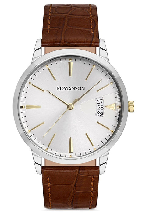ROMANSON TL4201MM1CAS1G Herrenuhr Edelstahl & Leder
