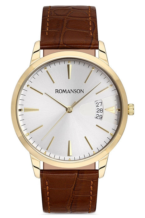 ROMANSON TL4201MM1GAS1G Herrenuhr Lederarmband