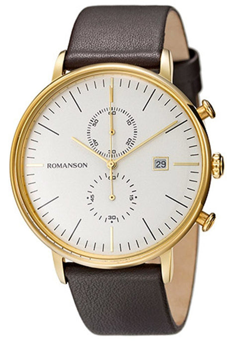 Romanson TL4264HM1GA11G Herrenuhr Edelstahl & Silber