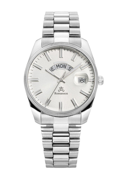 ROMANSON Herrenuhr TM9A28MMWWAS2W Edelstahlgehäuse