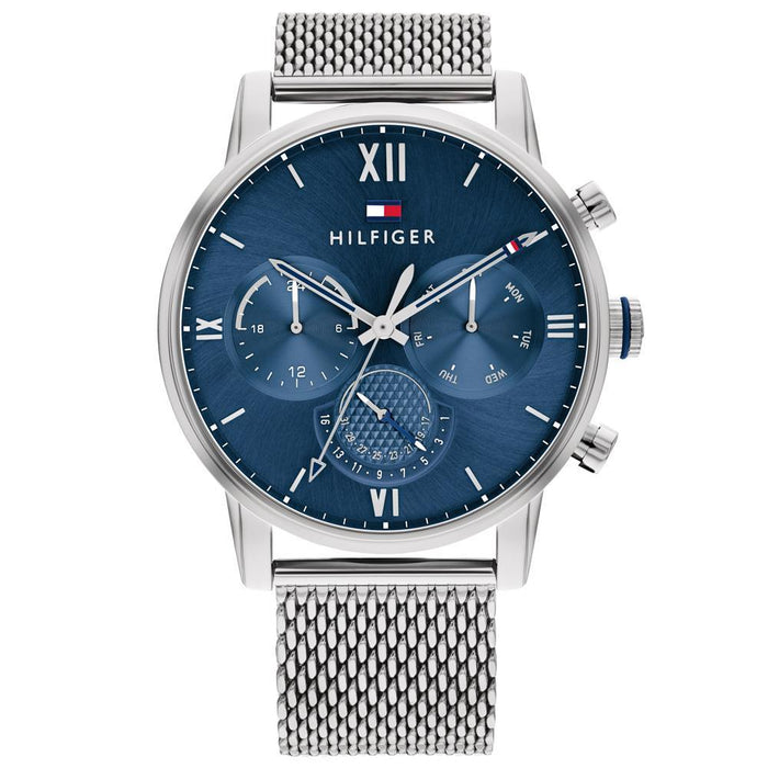 Tommy Hilfiger Herrenuhr TH1791881 – Edelstahl und blaues Zifferblatt