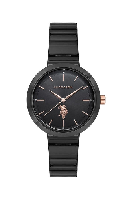 U.S. Polo Assn. Damen Uhr – Schwarzes Stahlgehäuse