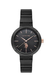 U.S. Polo Assn. Damen Uhr USPA2002-05 – Schwarzes Stahlgehäuse, 35mm