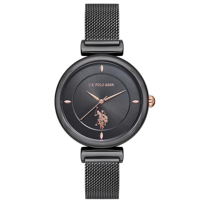 U.S. Polo Assn. Damen Uhr – Edelstahl & Lederarmband