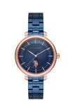 U.S. Polo Assn. Damen Uhr mit Edelstahlgehäuse