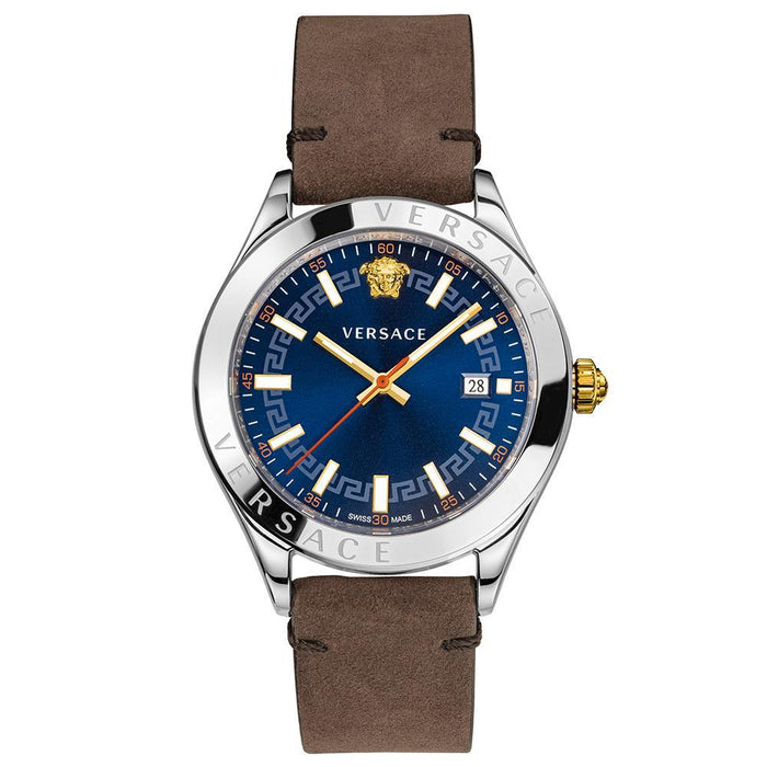 Versace Herrenuhr Edelstahl Blau Saphirglas