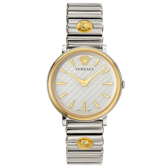 Versace Damen Uhr VRSCVE8101419 Edelstahl & Leder
