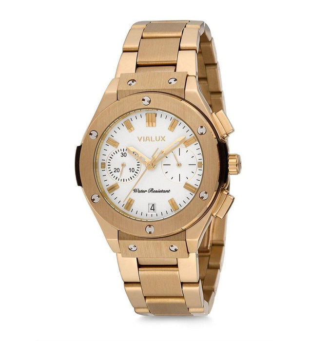 Vialux Damen Uhr LY748G-02SG mit Lederarmband