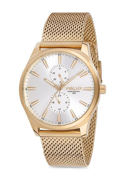 Vialux VX519G-02SG Herrenuhr Quarzwerk Edelstahl