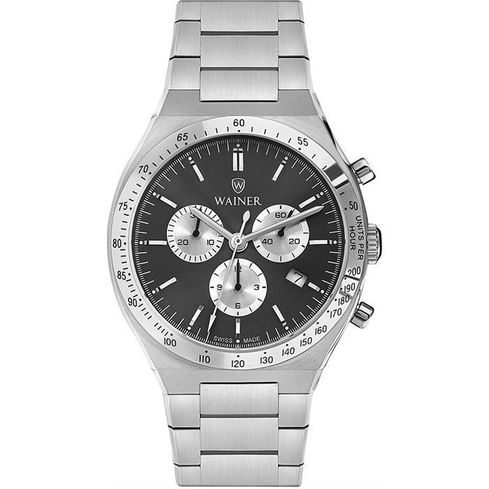Wainer Herrenuhr Quarz Edelstahl Chronograph