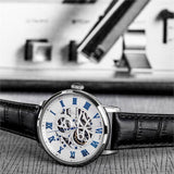 Wainer WA.25990-A Herrenuhr – Automatik Uhr mit Lederarmband, 45mm