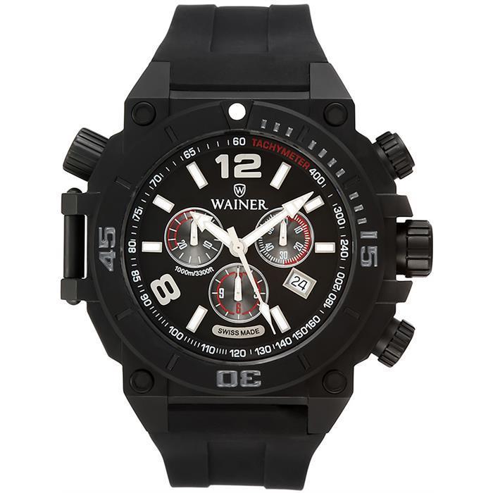 Wainer Uhr Herren – Schweizer Chronograph mit Silikonarmband