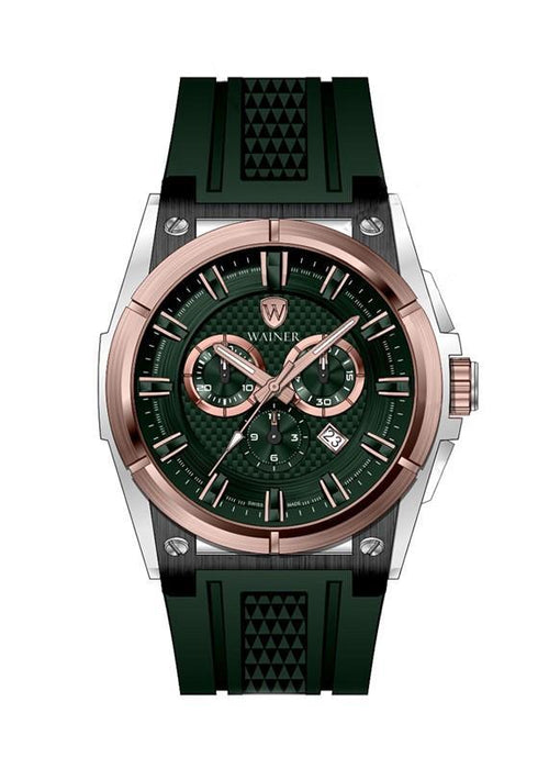 WAINER WA.16666-D Herrenuhr – Schweizer Präzision Grünes Zifferblatt