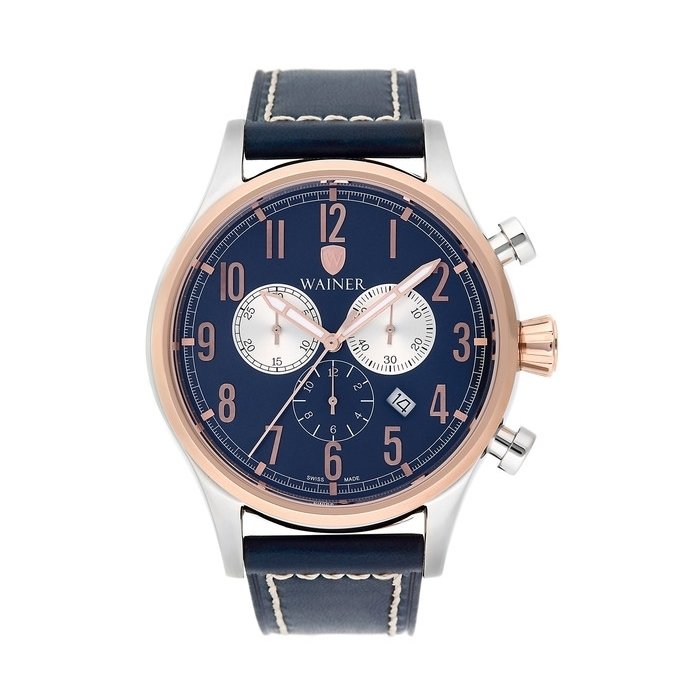 Wainer WA10666-D Herrenuhr mit Lederarmband