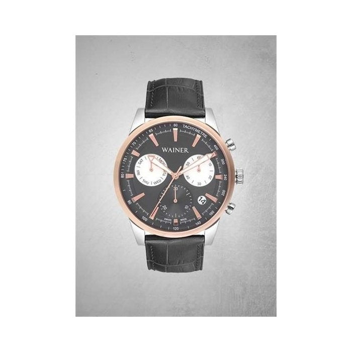 Wainer Herrenuhr Swiss Made Quarz Lederarmband