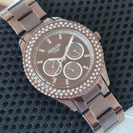 Hislon 3340L Multifunktion Damen-Schokolade Uhr